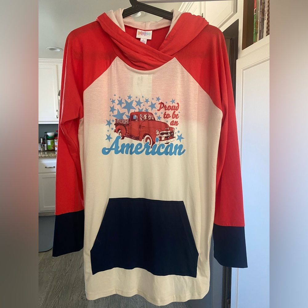 LulaRoe Amber Hoodie Size Large! From Americana Line. Brand New!